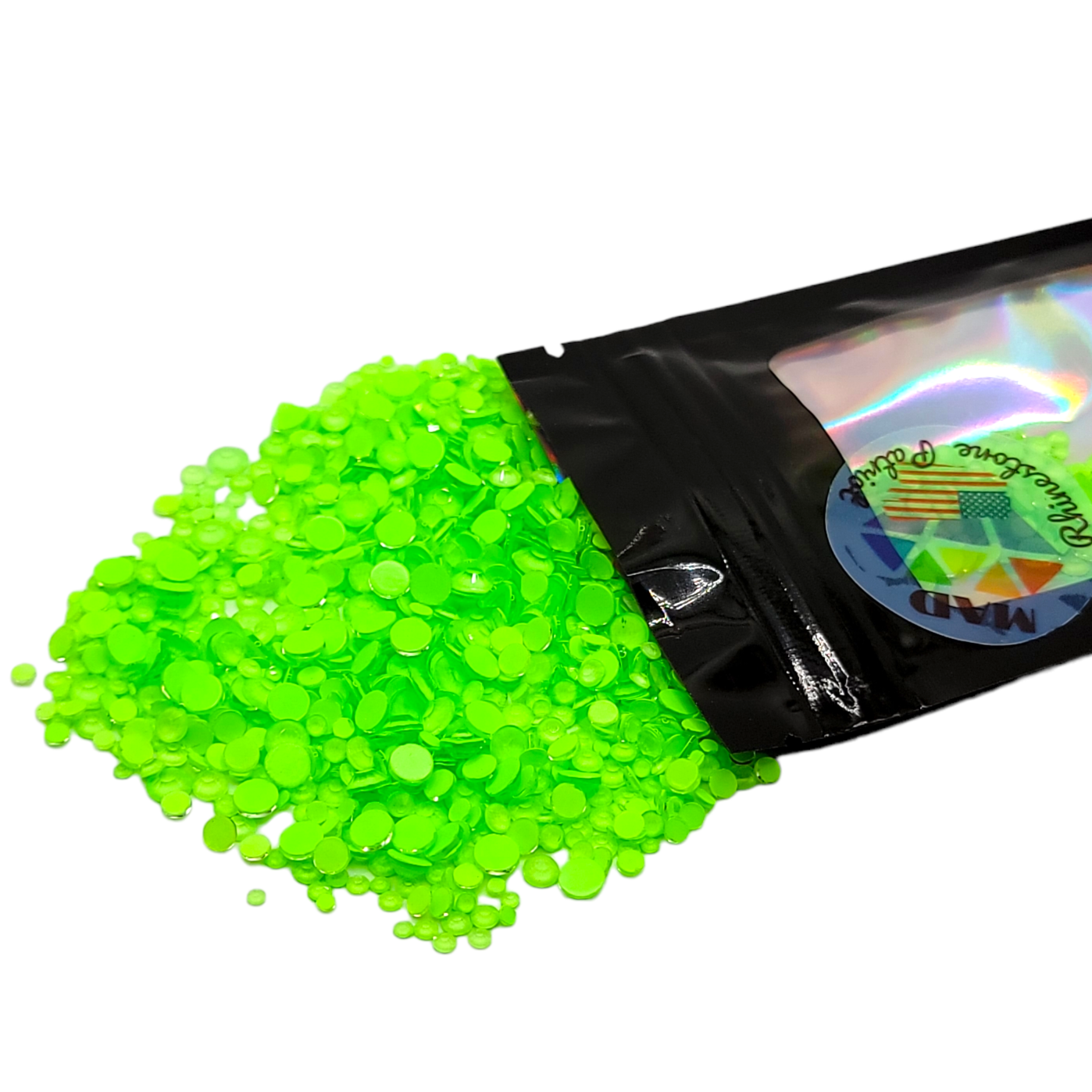 Neon Light Green Heartbuddy Rhinestone