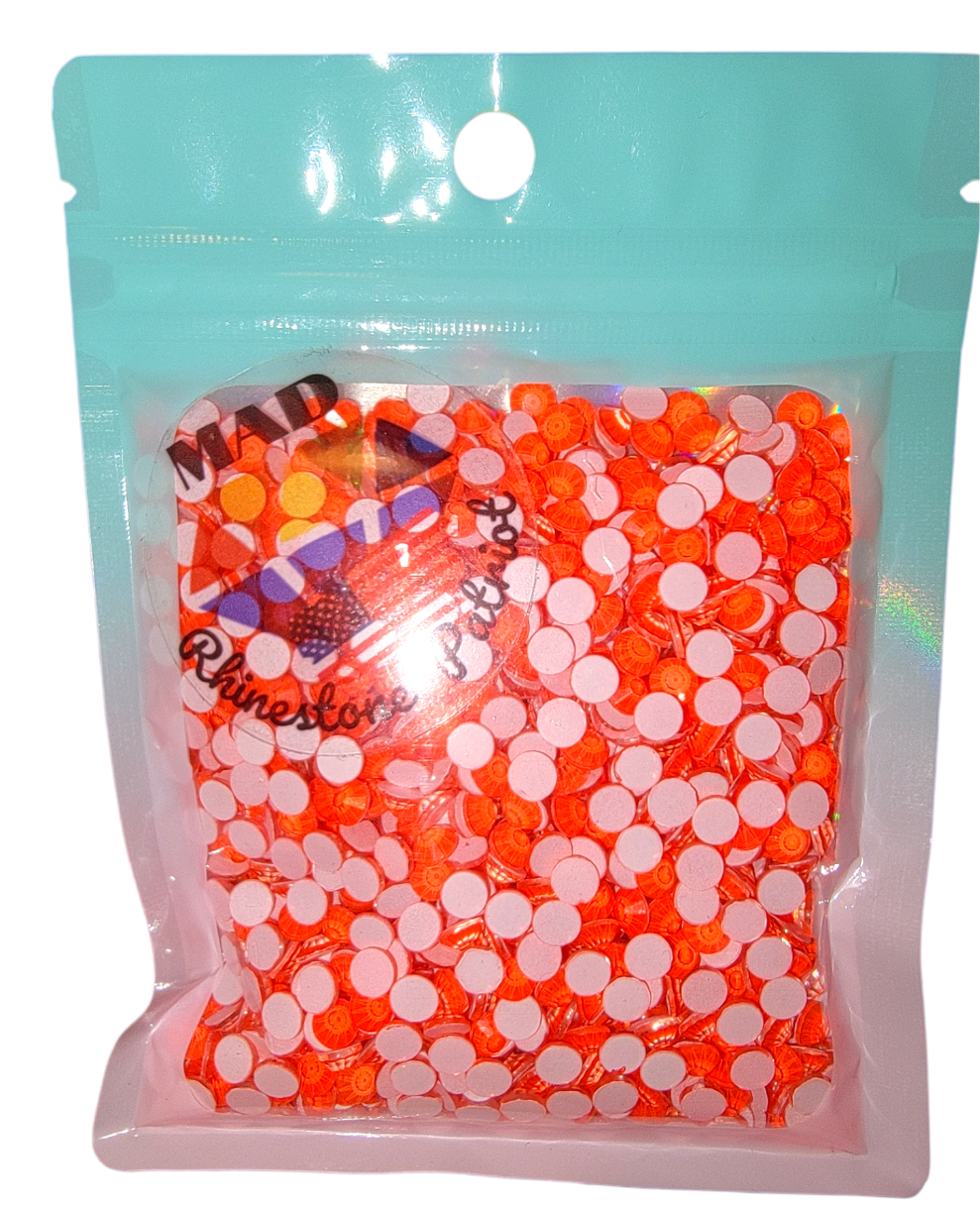 Neon Dark Orange Starbuddy Rhinestone