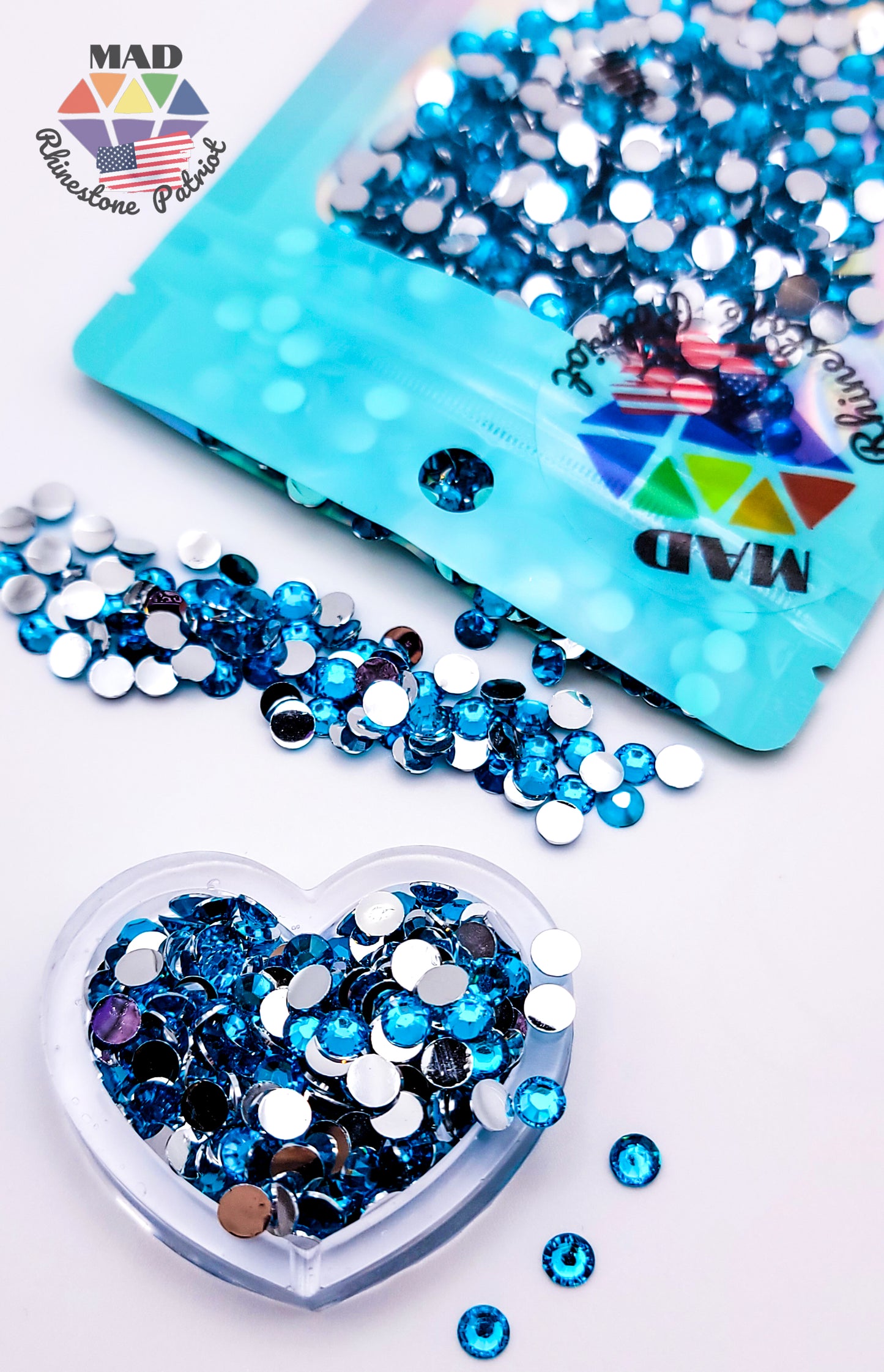 Med Blue Star Sprinkles Rhinestone